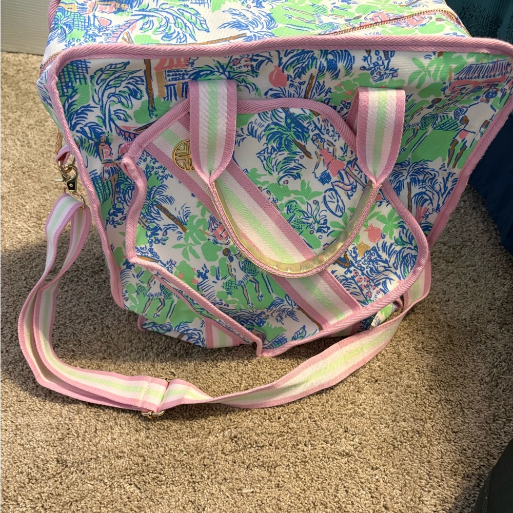Lilly Pulitzer Pink and Green Travel Bag